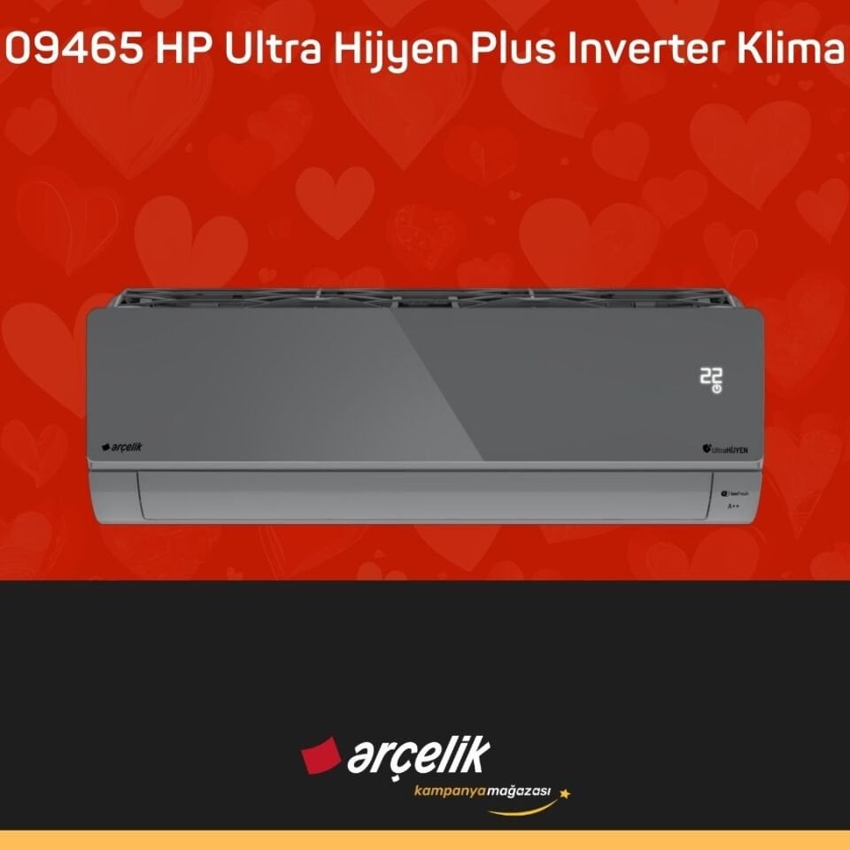 ARÇELİK 09465 HP Ultra Hijyen Plus Silver Inverter Klima 9.000 Btu/h Split Klima