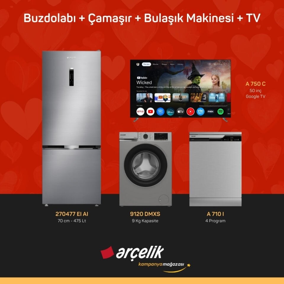 ARÇELİK 4'lü Çeyiz Paketi ( 270477 EI AI - 9120 DMXS - A 710 I - A 750 C )