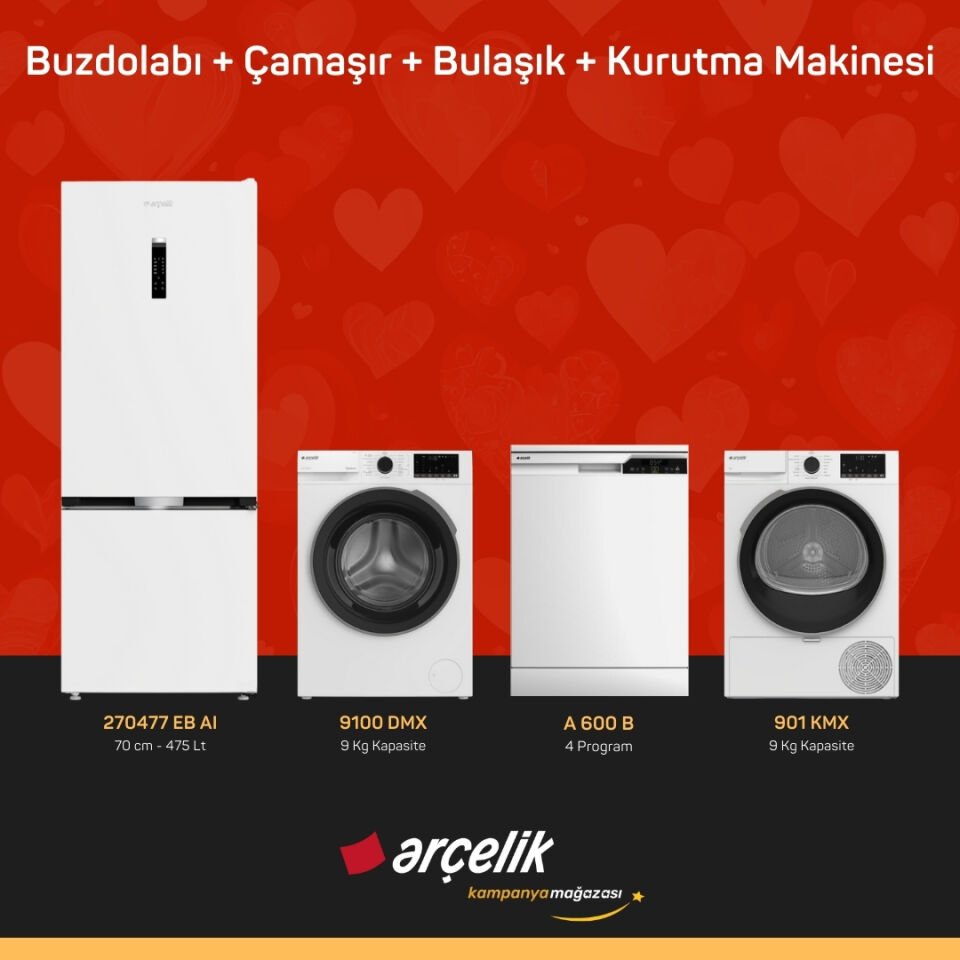 ARÇELİK 4'lü Çeyiz Paketi ( 270477 EB AI - 9100 DMX - A 600 B - 901 KMX )