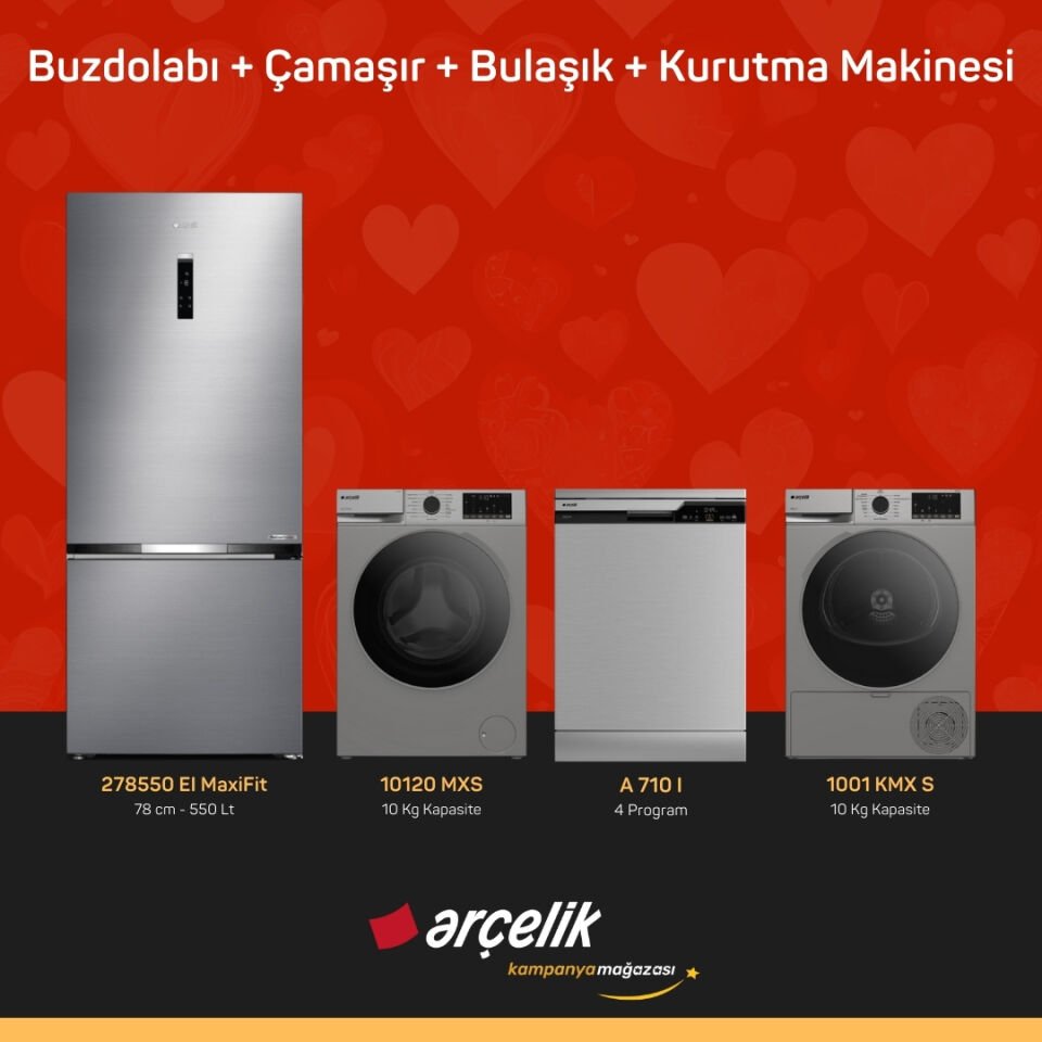 ARÇELİK 4'lü Çeyiz Paketi ( 278550 EI MaxiFit - 10120 MXS - A 710 I - 1001 KMX S )