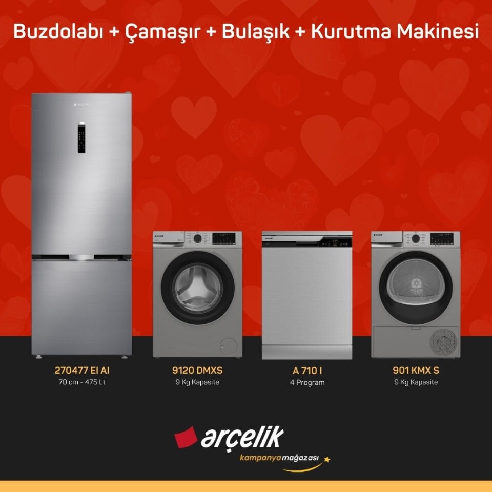 ARÇELİK 4'lü Çeyiz Paketi ( 270477 EI AI - 9120 DMXS - A 710 I - 901 KMX S )