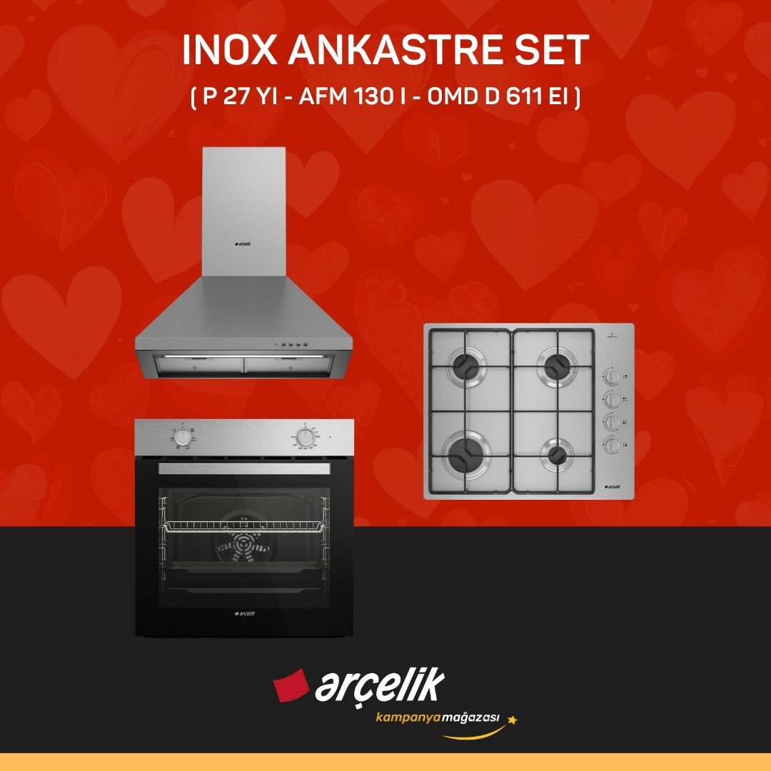 ARÇELİK INOX ANKASTRE SET ( P 27 YI - AFM 130 I - OMD D 611 EI )