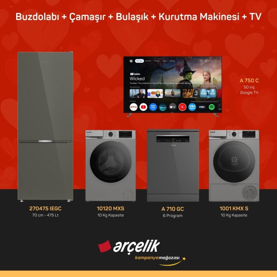 ARÇELİK 5'li Çeyiz Paketi ( 270475 IEGC - 10120 MXS - A 710 GC - 1001 KMX S - A 750 C )