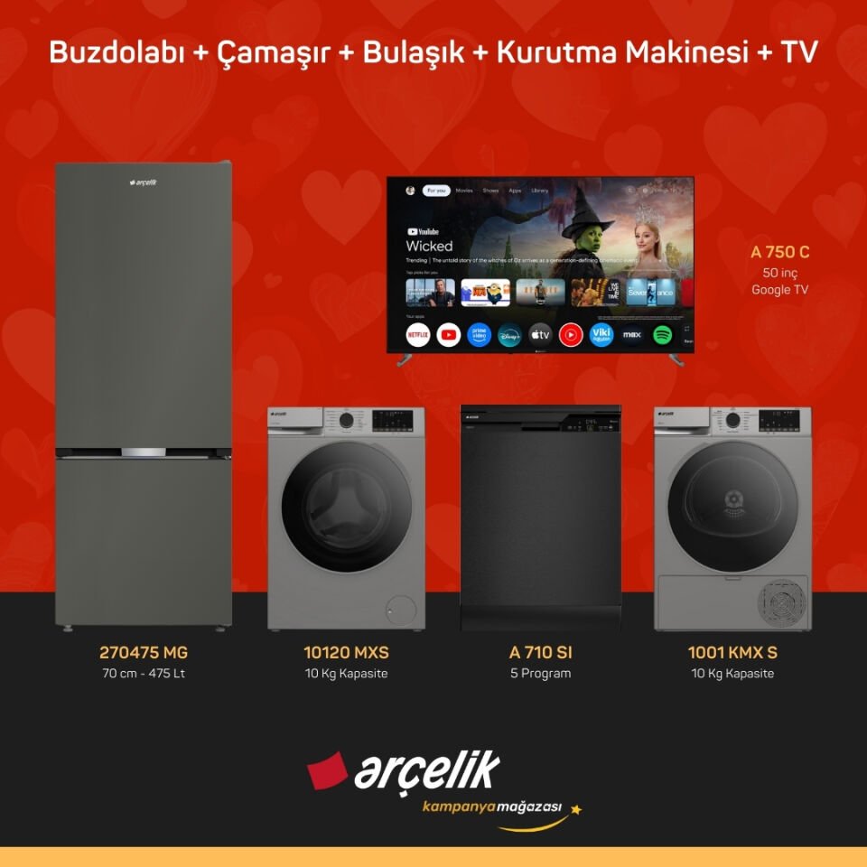 ARÇELİK 5'li Çeyiz Paketi ( 270475 MG - 10120 MXS - A 710 SI - 1001 KMX S - A 750 C )