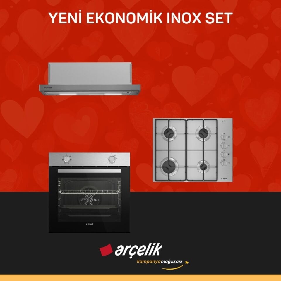 ARÇELİK YENİ EKONOMİK INOX SET ( P 171 TI - AFM 130 I - OMD D 611 EI )