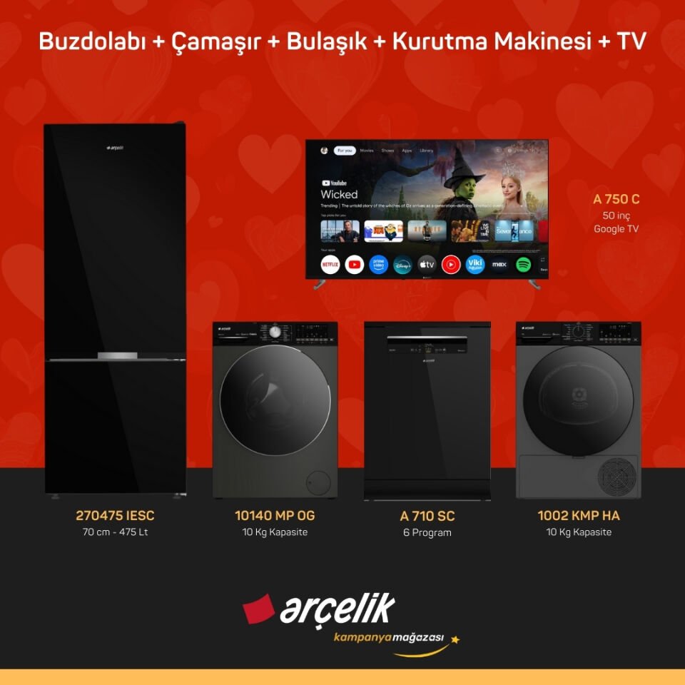 ARÇELİK 5'li Çeyiz Paketi ( 270475 IESC - 10140 MP OG - A 710 SC - 1002 KMP HA - A 750 C )