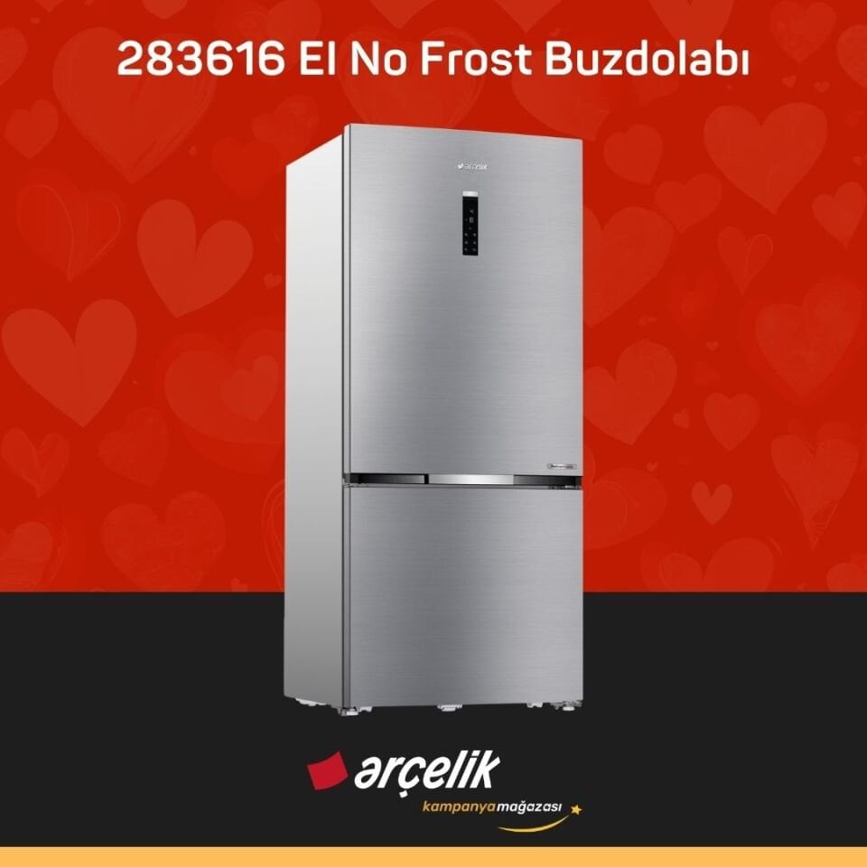 ARÇELİK 283616 EI Yapay Zeka Teknolojili Alttan Donduruculu Buzdolabı