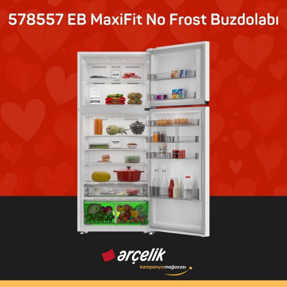 ARÇELİK 578557 EB MaxiFit Üstten Donduruculu Buzdolabı