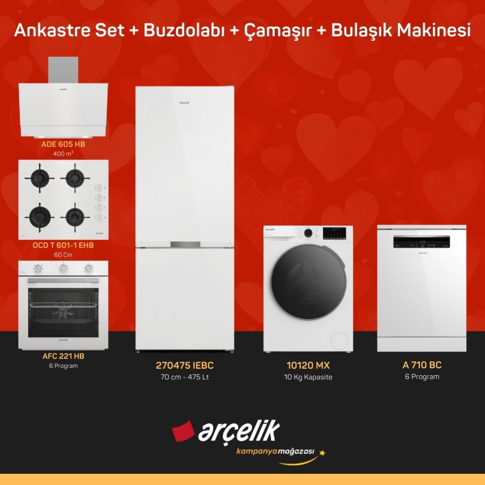 ARÇELİK 6'lı Çeyiz Paketi ( 270475 IEBC - 10120 MX - A 710 BC - ADE 605 HB - AFC 221 HB - OCD T 601-1 EHB )