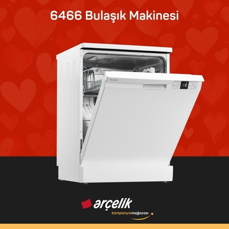 ARÇELİK 6466 6 Programlı Bulaşık Makinesi