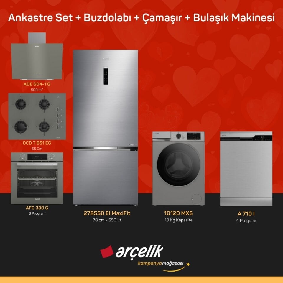 ARÇELİK 6'lı Çeyiz Paketi ( 278550 EI MaxiFit - 10120 MXS - A 710 I - ADE 604-1 G - AFC 330 G - OCD T 651 EG )
