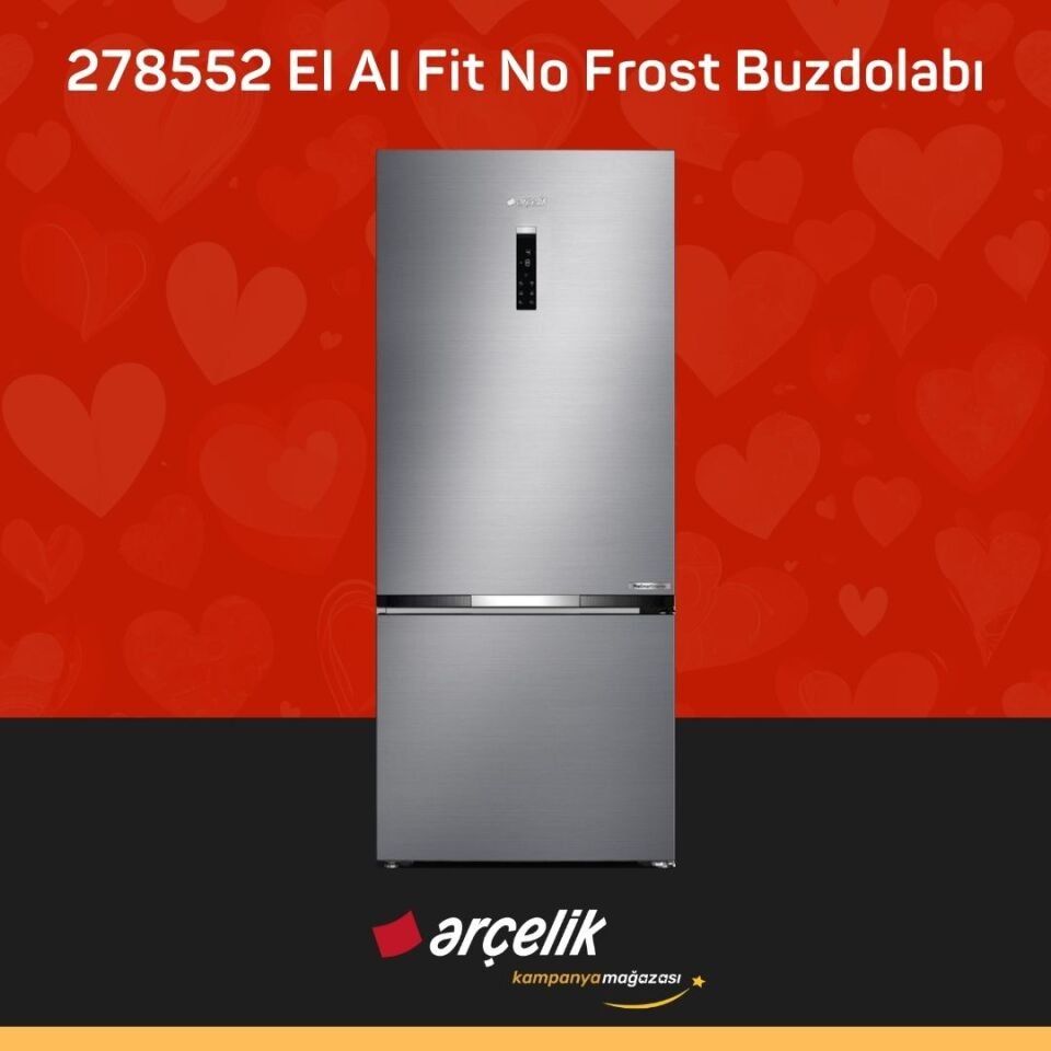 ARÇELİK 278552 EI AI Fit Yapay Zeka Teknolojili Alttan Donduruculu Buzdolabı