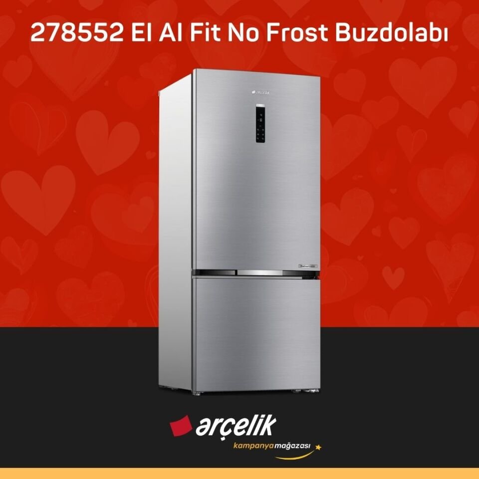 ARÇELİK 278552 EI AI Fit Yapay Zeka Teknolojili Alttan Donduruculu Buzdolabı