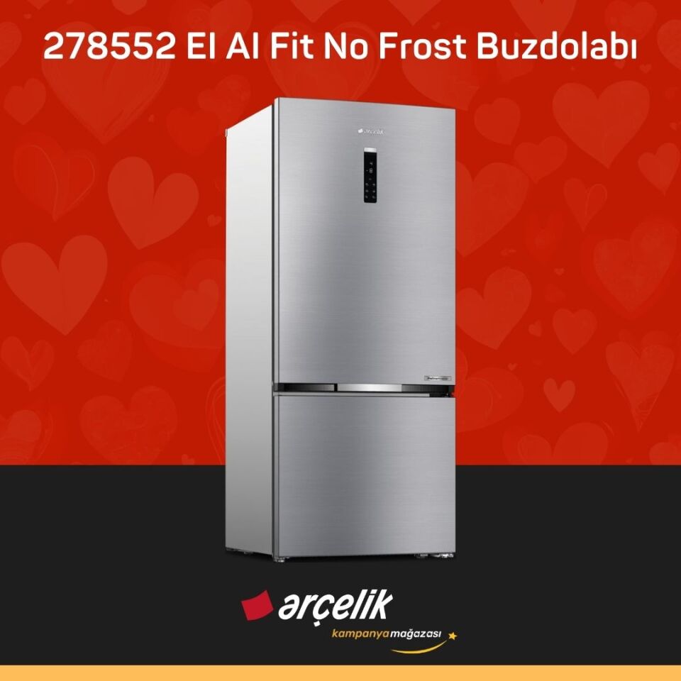 ARÇELİK 278552 EI AI Fit Yapay Zeka Teknolojili Alttan Donduruculu Buzdolabı