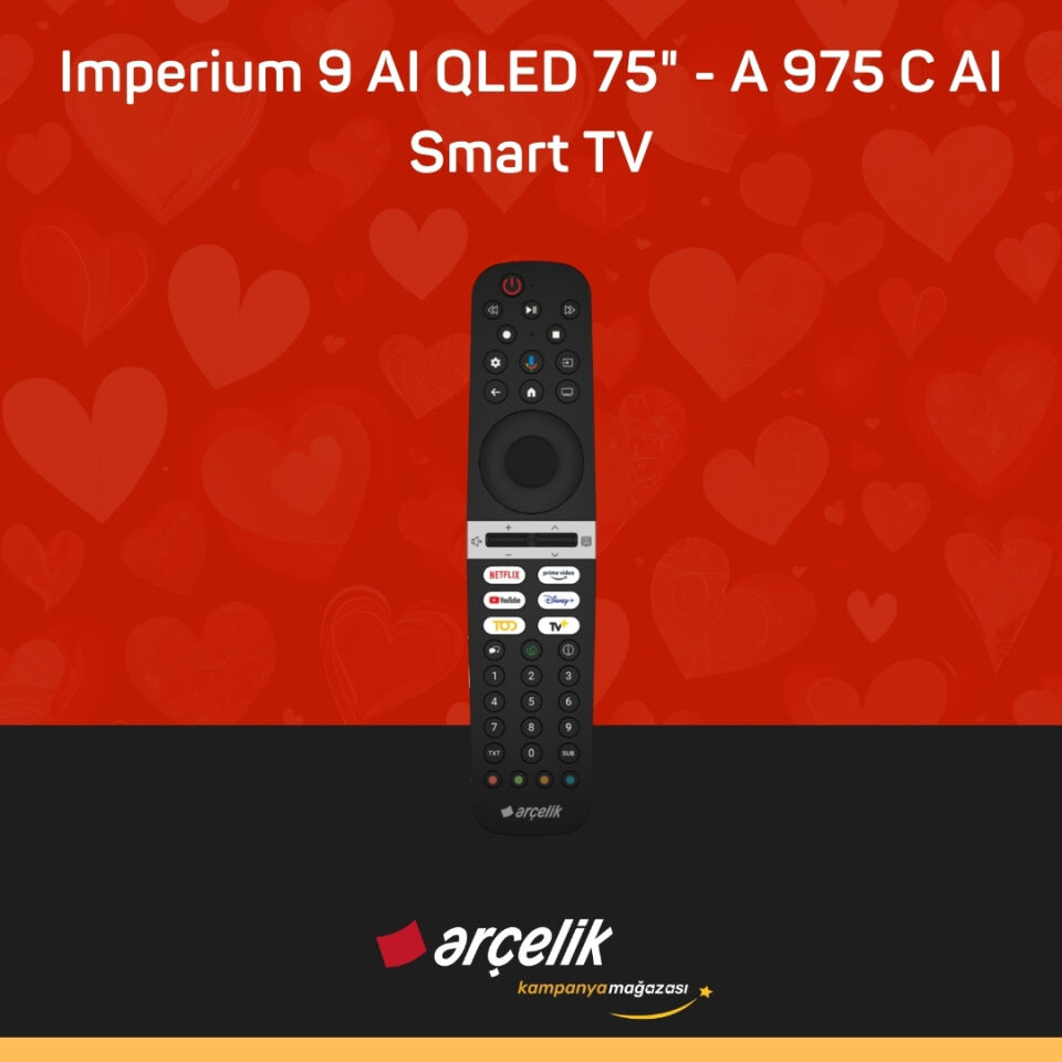 ARÇELİK Imperium 9 AI QLED 144Hz VRR 75'' 4K UHD Google TV - A 975 C AI Smart TV
