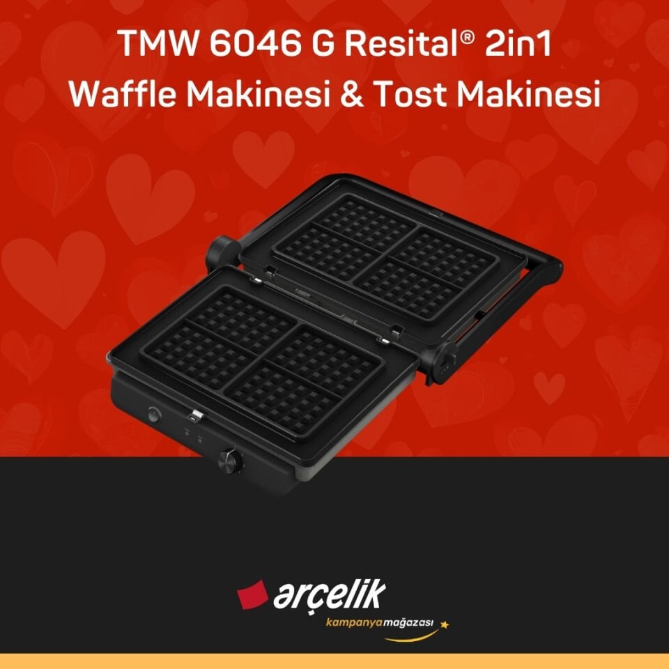 ARÇELİK TMW 6046 G Resital® 2in1 Waffle Makinesi & Tost Makinesi