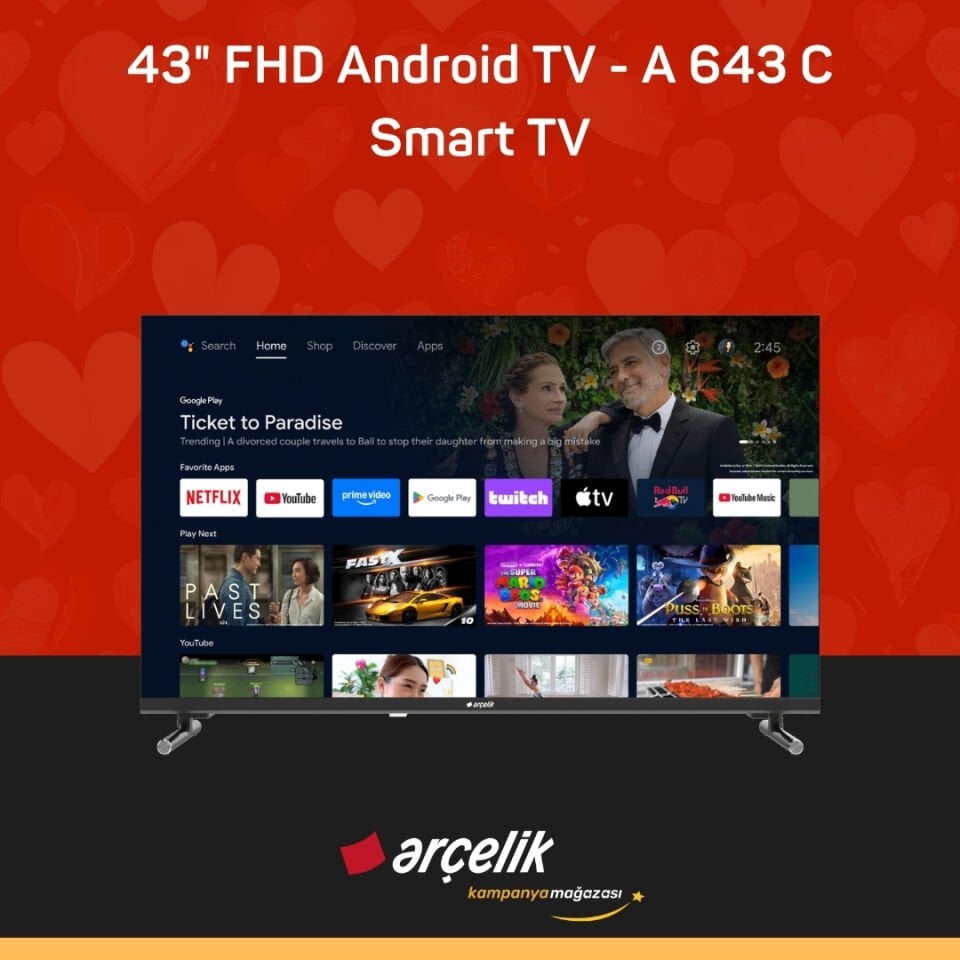 ARÇELİK 43'' FHD Android TV - A 643 C Smart TV