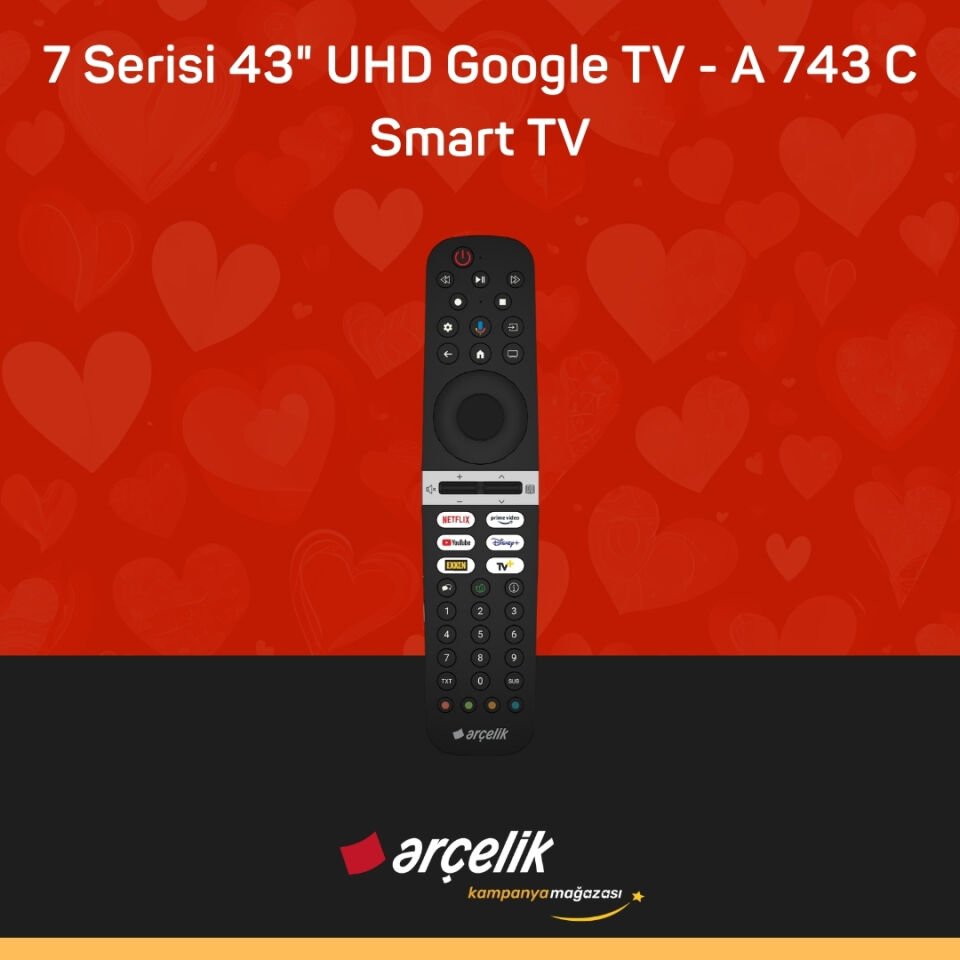 ARÇELİK 7 Serisi 43'' UHD Google TV - A 743 C Smart TV