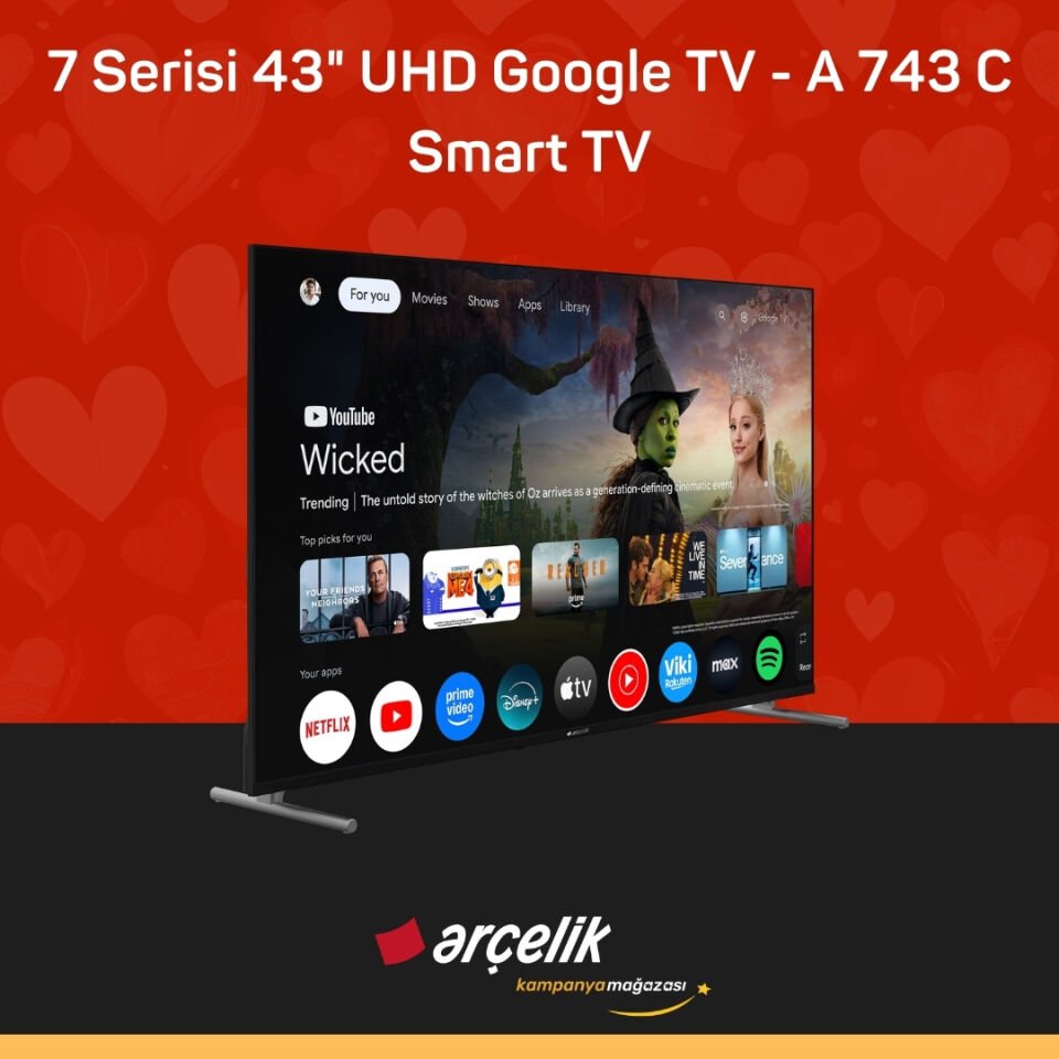 ARÇELİK 7 Serisi 43'' UHD Google TV - A 743 C Smart TV
