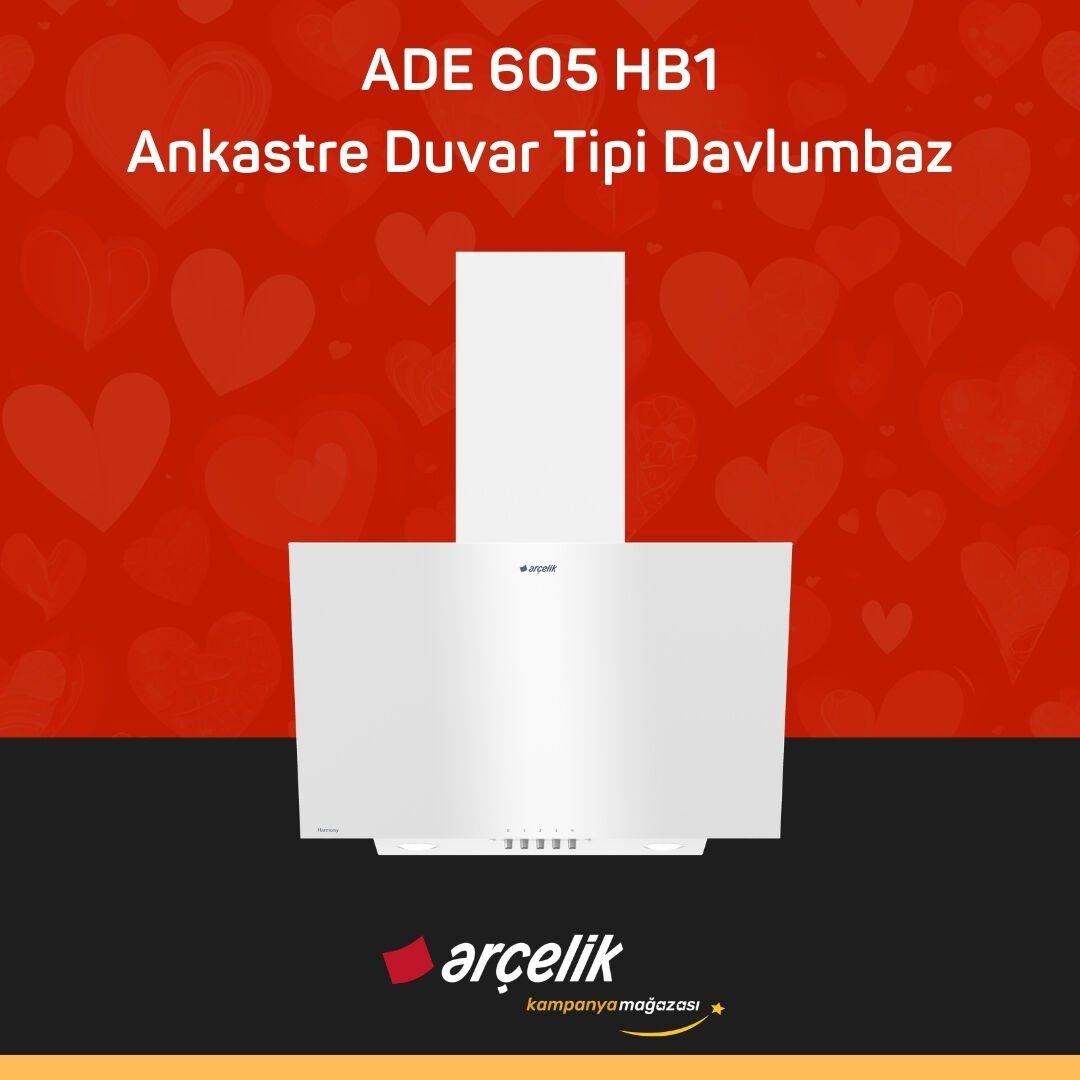ARÇELİK ADE 605 HB1 Ankastre Duvar Tipi Davlumbaz