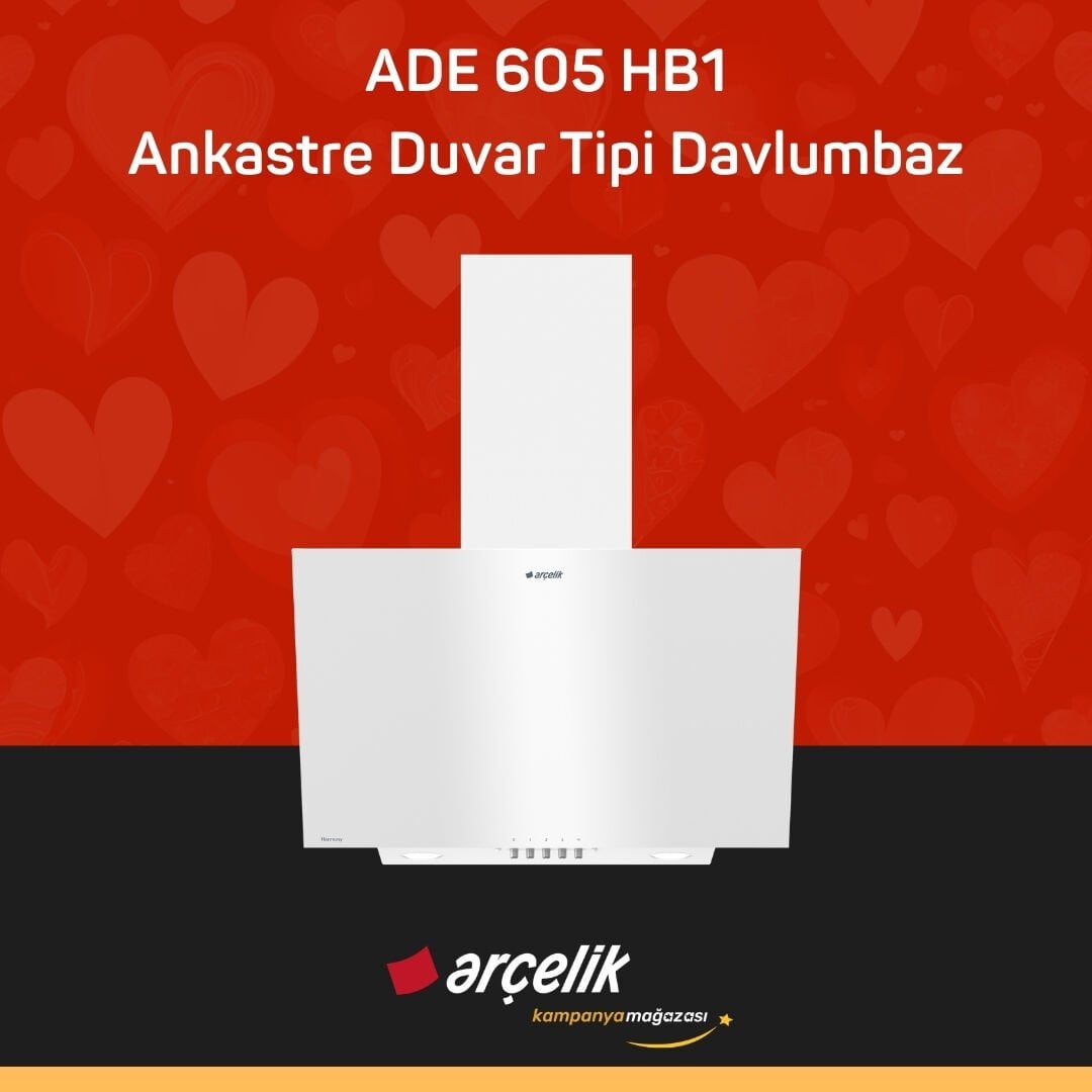 ARÇELİK ADE 605 HB1 Ankastre Duvar Tipi Davlumbaz