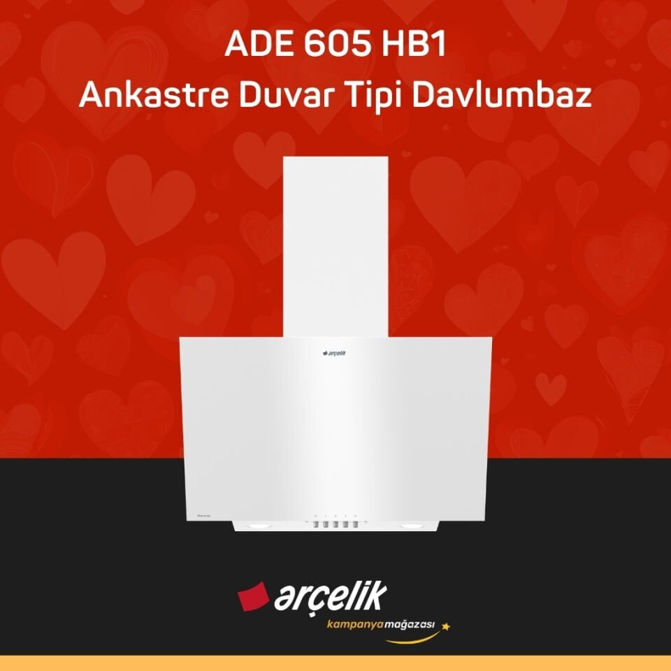 ARÇELİK ADE 605 HB1 Ankastre Duvar Tipi Davlumbaz