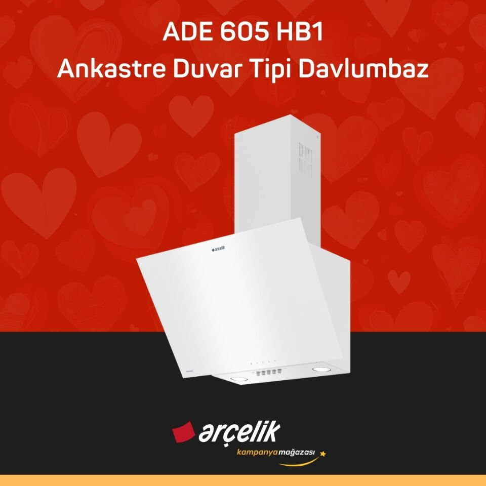 ARÇELİK ADE 605 HB1 Ankastre Duvar Tipi Davlumbaz