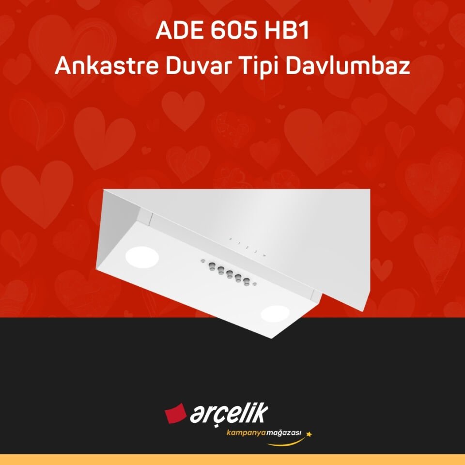 ARÇELİK ADE 605 HB1 Ankastre Duvar Tipi Davlumbaz