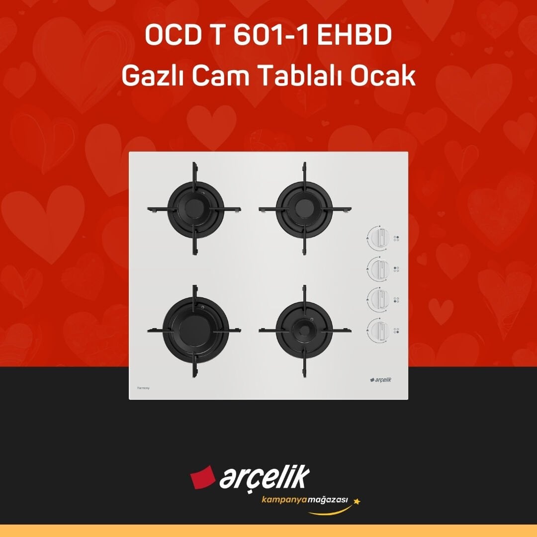 ARÇELİK OCD T 601-1 EHBD Gazlı Cam Tablalı Ocak