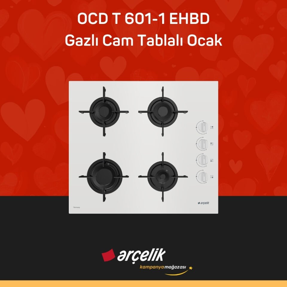 ARÇELİK OCD T 601-1 EHBD Gazlı Cam Tablalı Ocak