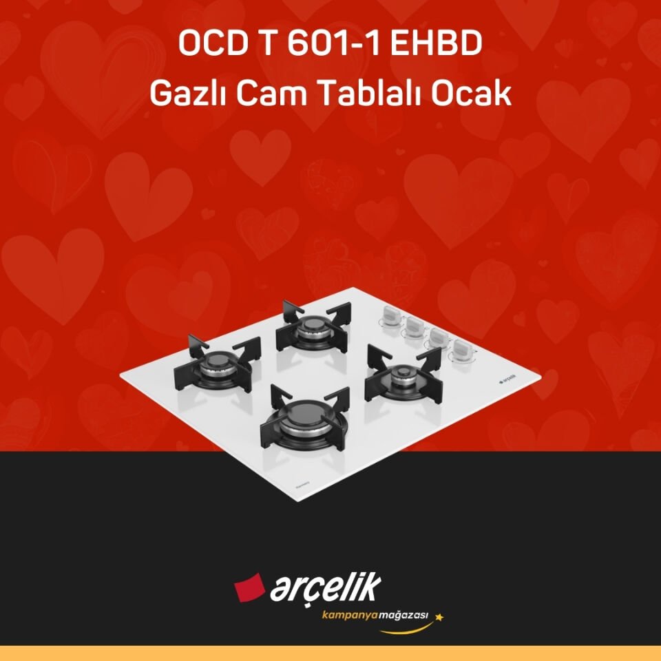ARÇELİK OCD T 601-1 EHBD Gazlı Cam Tablalı Ocak