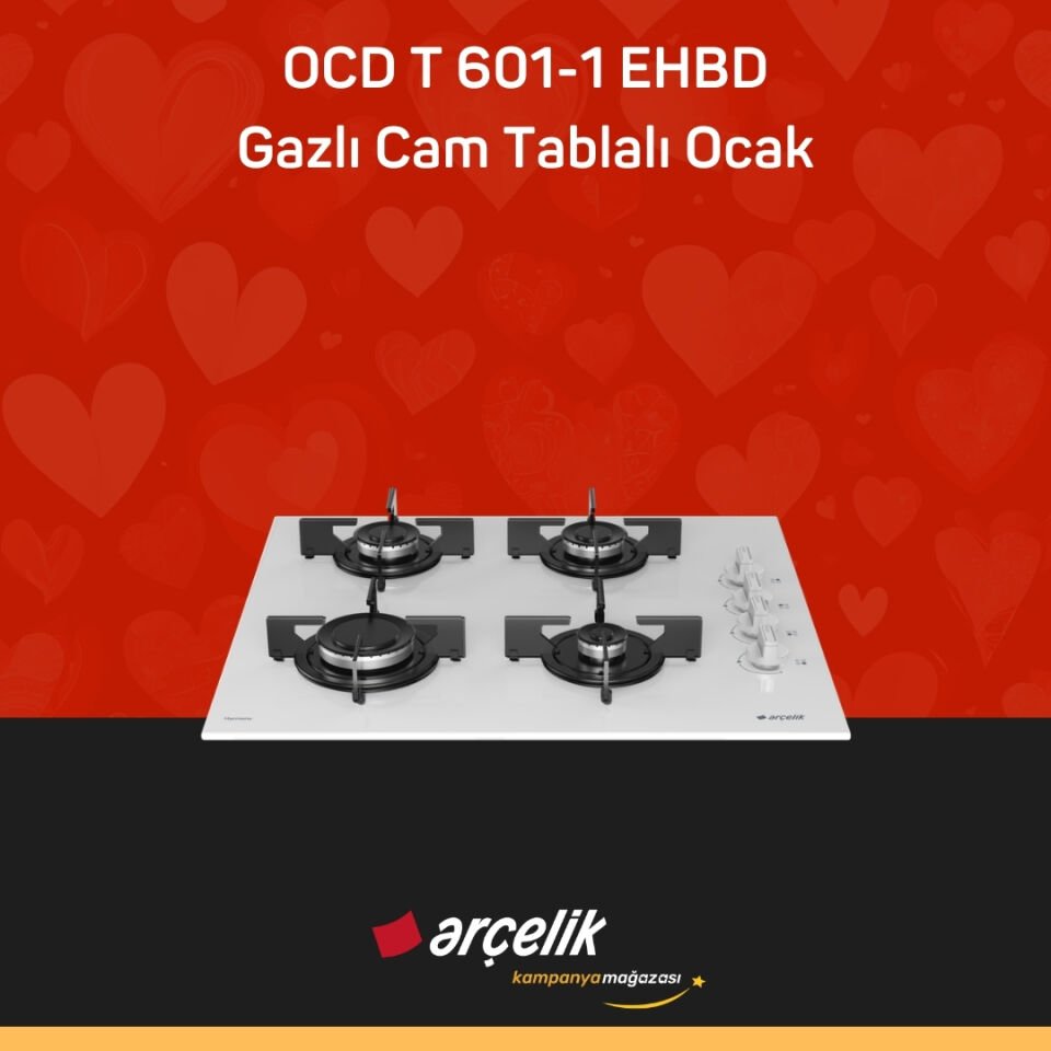ARÇELİK OCD T 601-1 EHBD Gazlı Cam Tablalı Ocak
