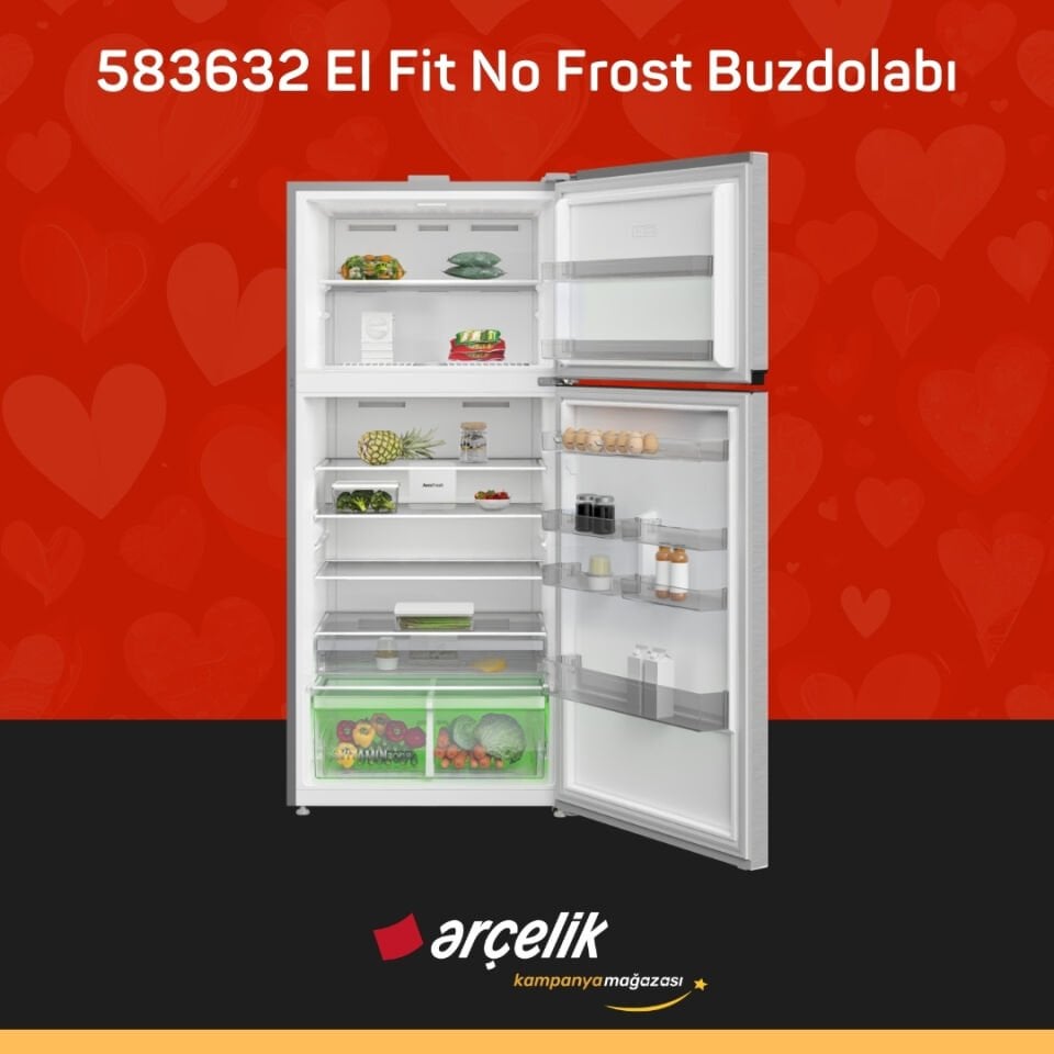 ARÇELİK 583632 EI Fit Üstten Donduruculu Buzdolabı
