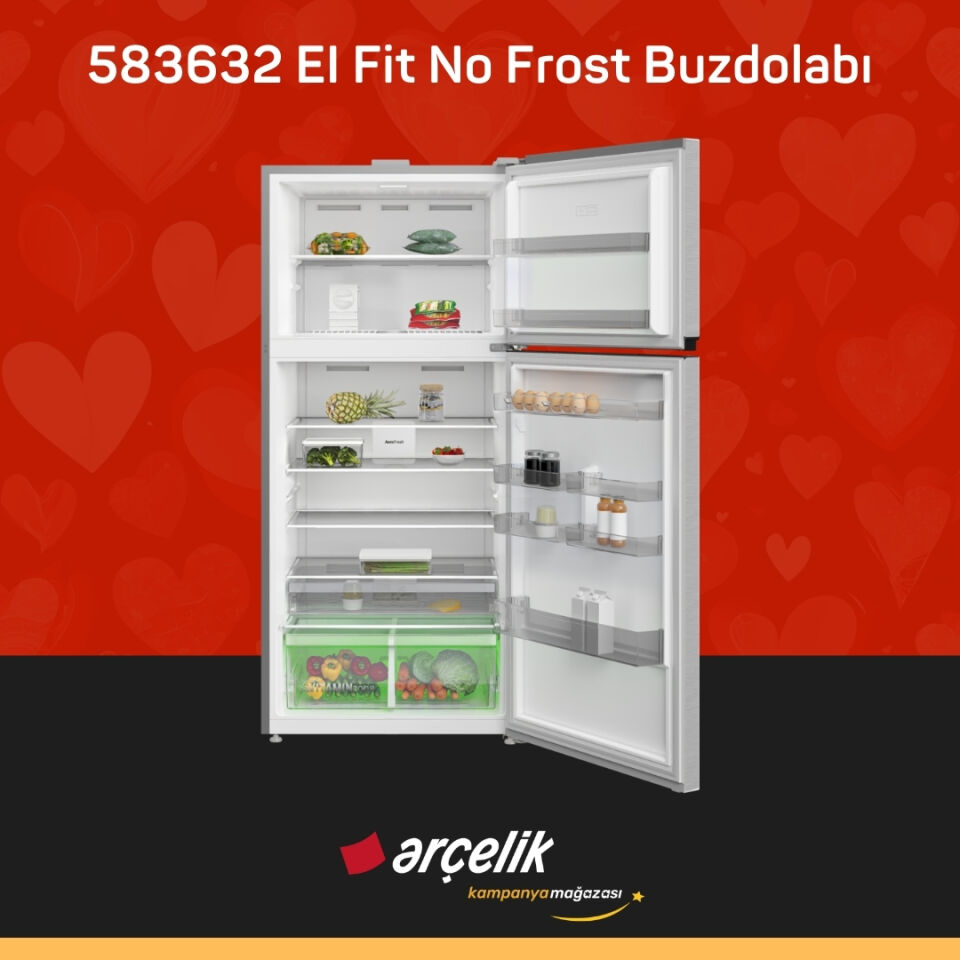 ARÇELİK 583632 EI Fit Üstten Donduruculu Buzdolabı