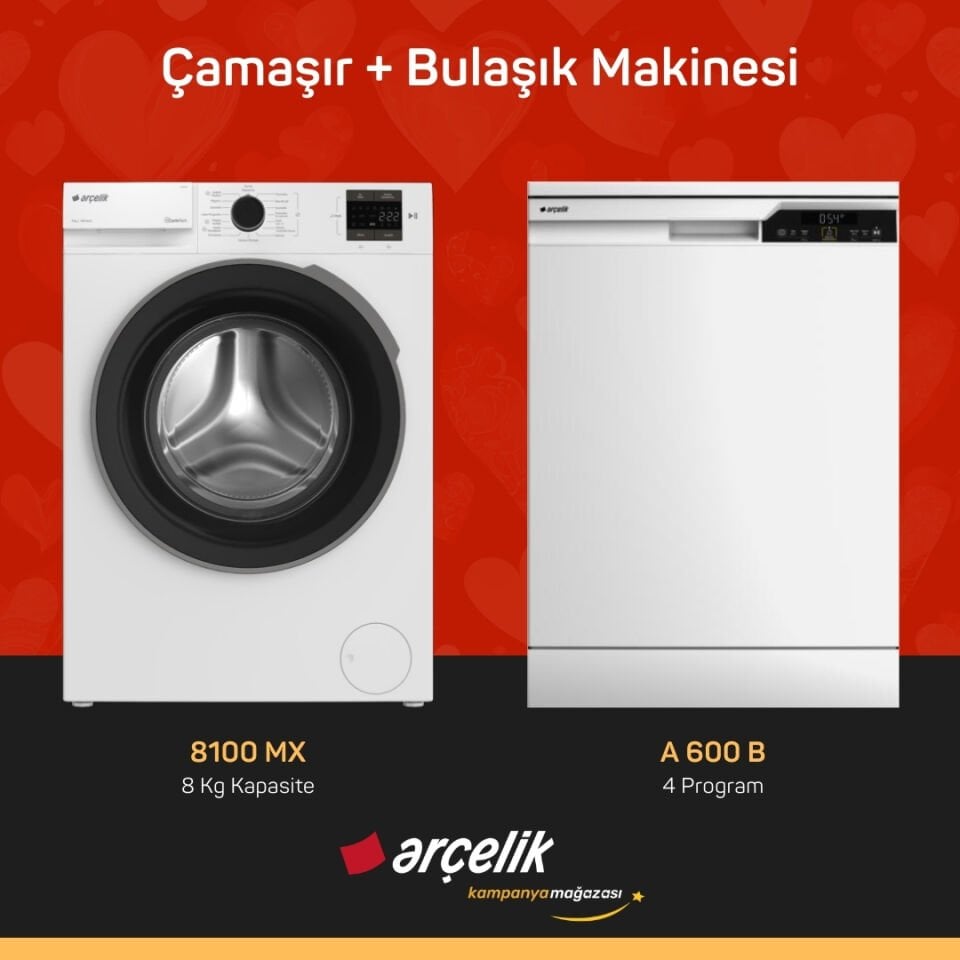 ARÇELİK 8100 MX Çamaşır Makinesi - A 600 B Bulaşık Makinesi