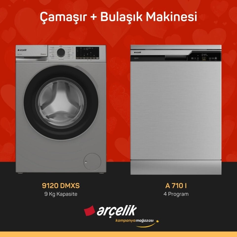ARÇELİK 9120 DMXS Çamaşır Makinesi - A 710 I Bulaşık Makinesi