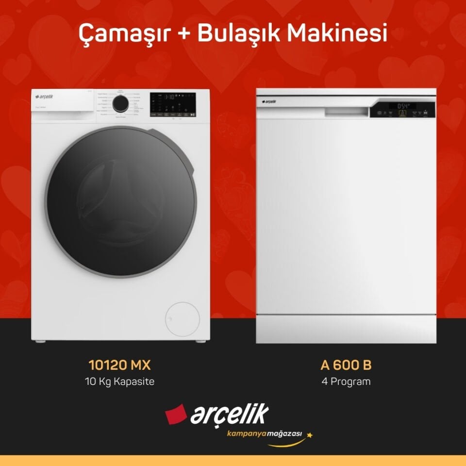 ARÇELİK 10120 MX Çamaşır Makinesi - A 600 B Bulaşık Makinesi