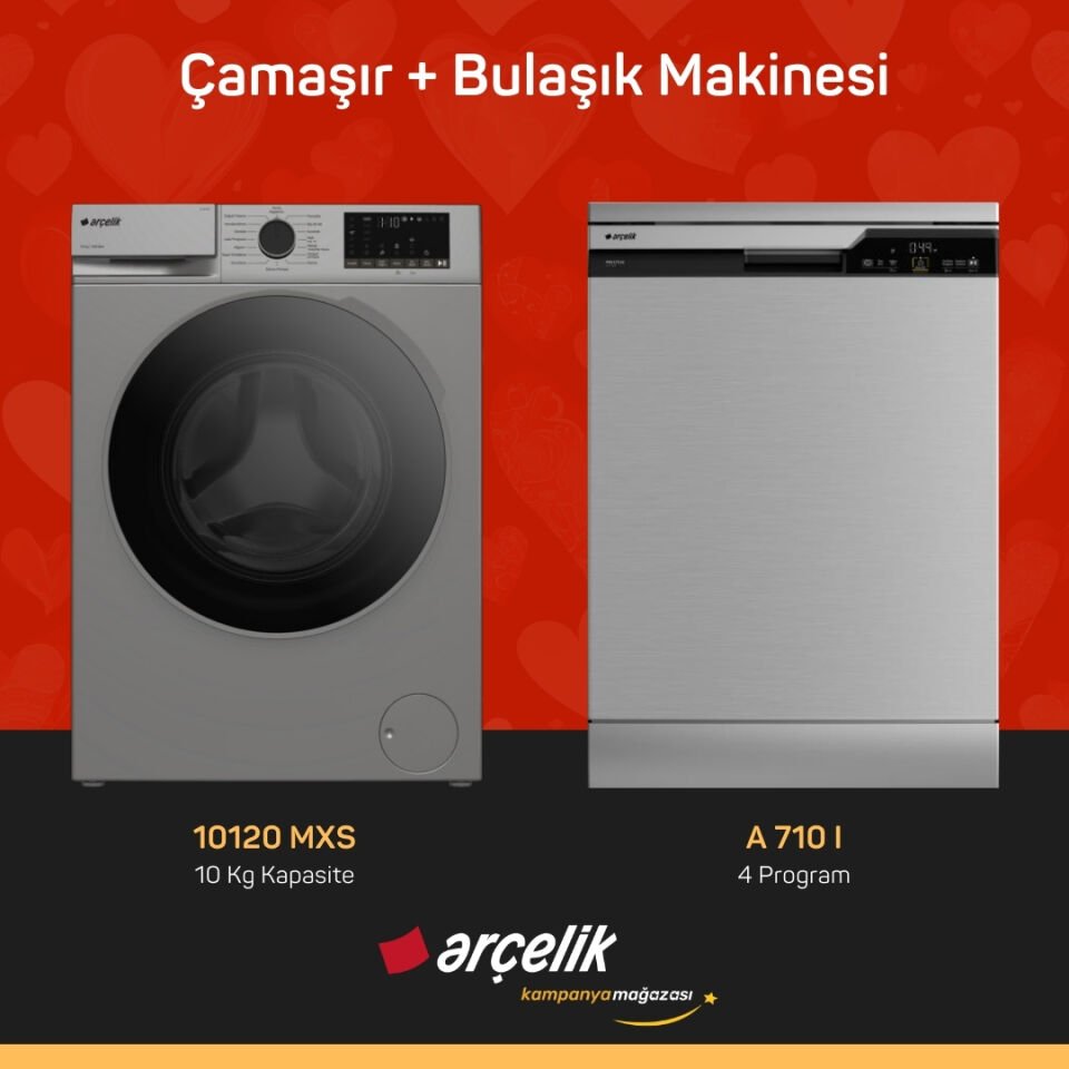 ARÇELİK 10120 MXS Çamaşır Makinesi - A 710 I Bulaşık Makinesi