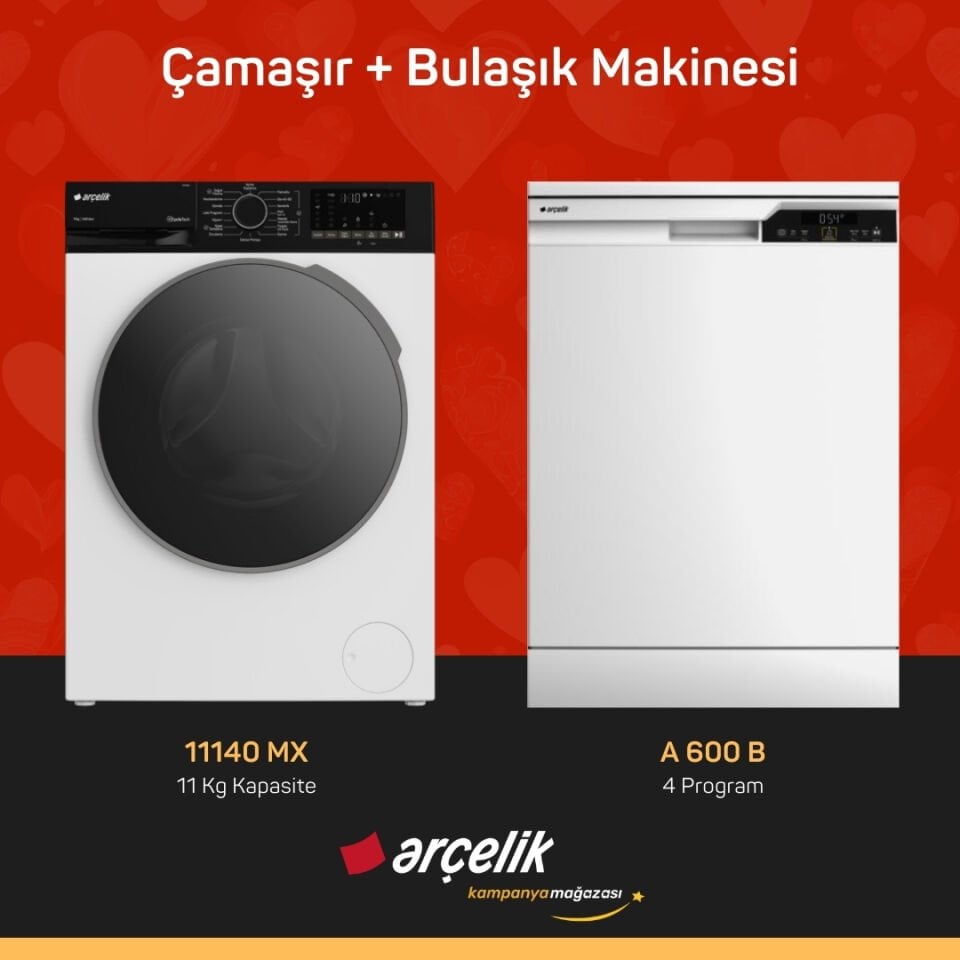 ARÇELİK 11140 MX Çamaşır Makinesi - A 600 B Bulaşık Makinesi