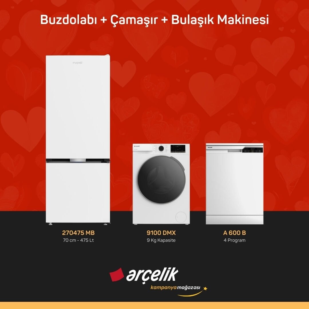 ARÇELİK 3'lü Çeyiz Paketi ( 270475 MB - 9100 DMX - A 600 B )