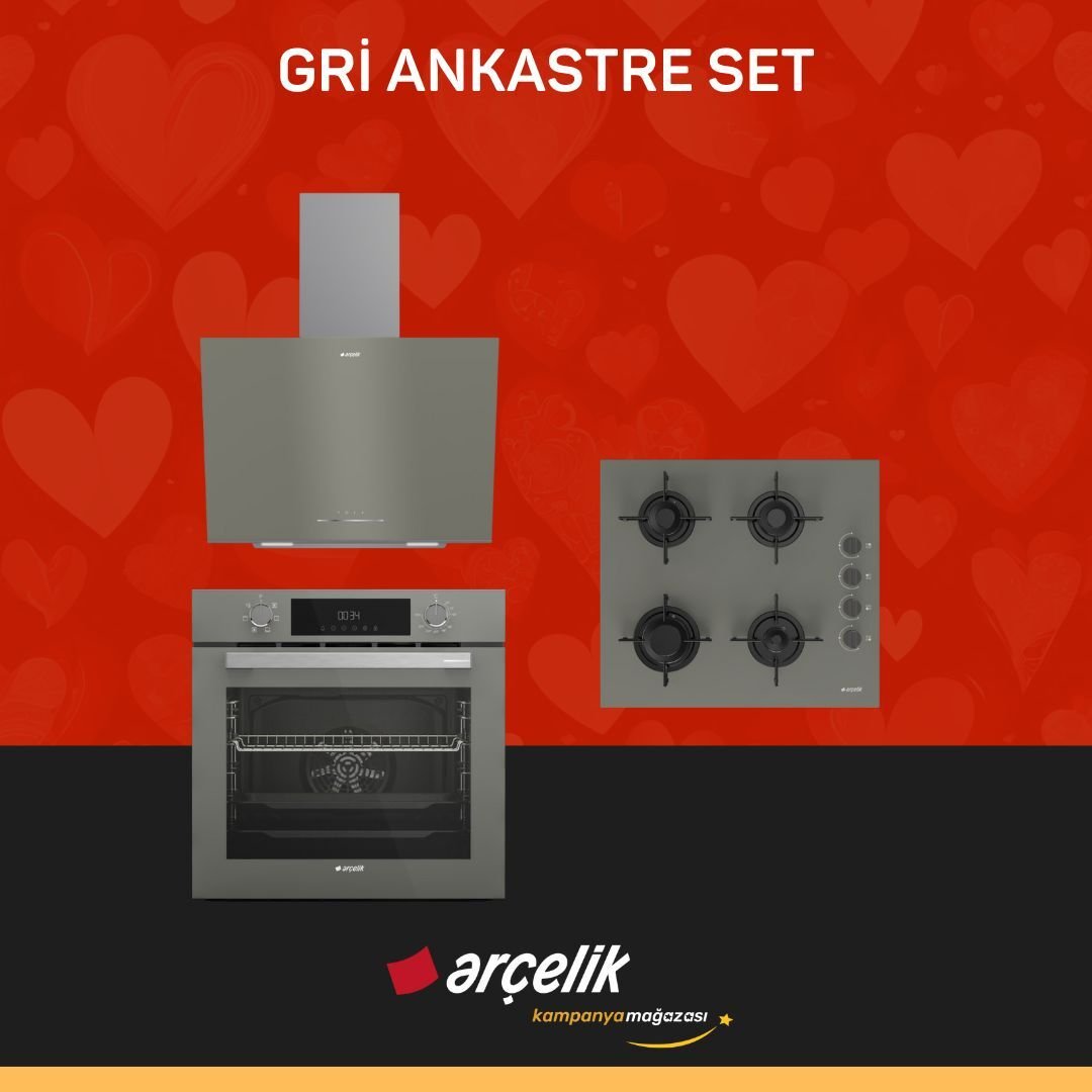 ARÇELİK GRİ ANKASTRE SET ( ADE 604-1 G - AFC 330 G - OCD T 601-1 EG )