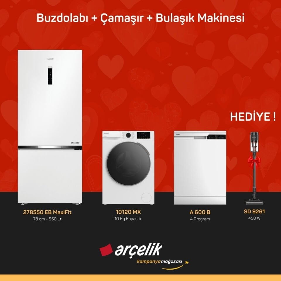 ARÇELİK 3'lü Çeyiz Paketi ( 278550 EB MaxiFit - 10120 MX - A 600 B - SD 9261 )