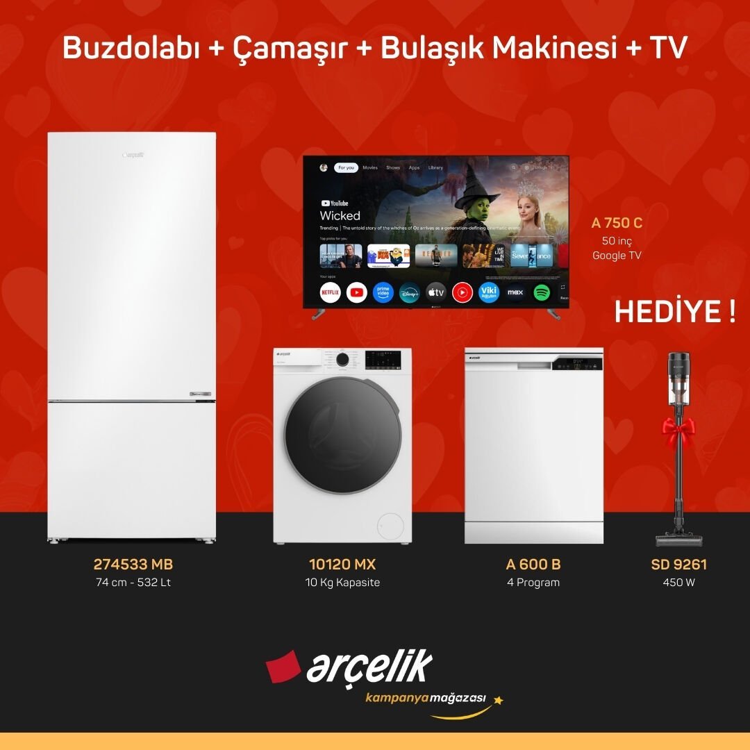 ARÇELİK 4'lü Çeyiz Paketi (274533 MB - 10120 MX - A 600 B - A 750 C - SD 9261 )