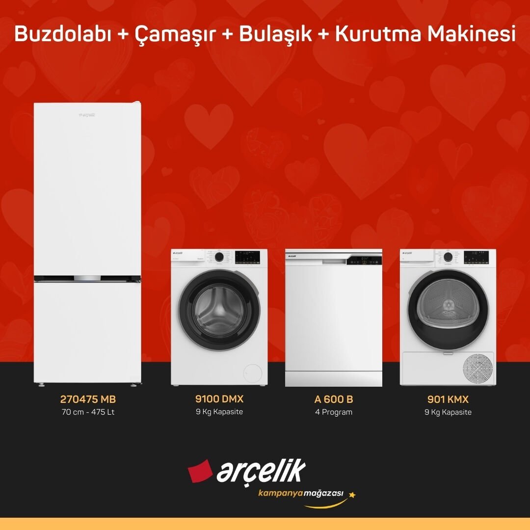 ARÇELİK 4'lü Çeyiz Paketi ( 270475 MB - 9100 DMX - A 600 B - 901 KMX )