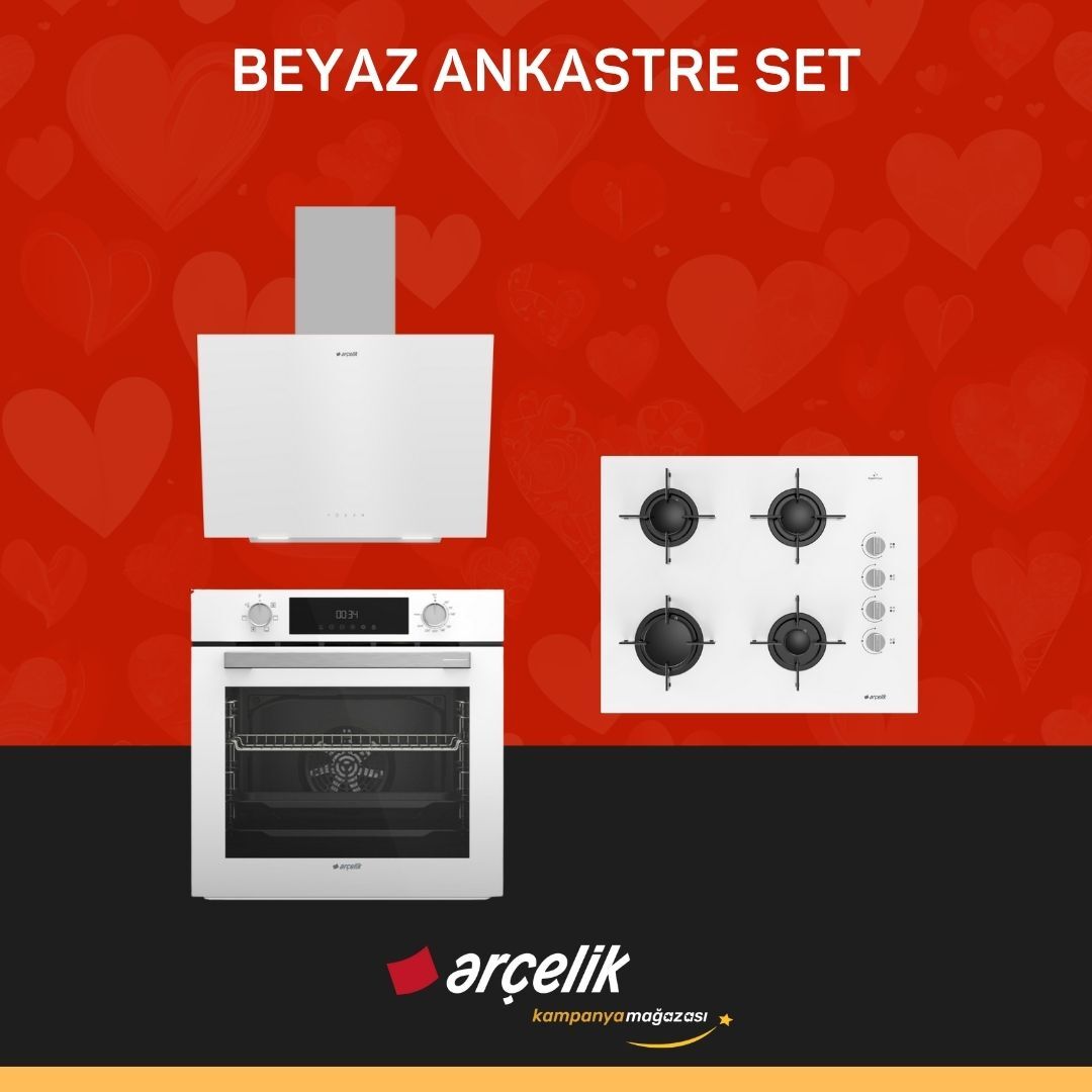 ARÇELİK BEYAZ ANKASTRE SET ( ADE 604-1 B - AFC 330 B - OCD T 651 EB )