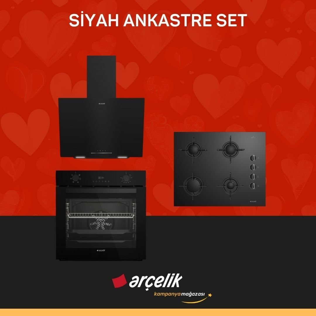 ARÇELİK SİYAH ANKASTRE SET ( ADE 604-1 S - AFC 330 S - OCD T 651 ES )