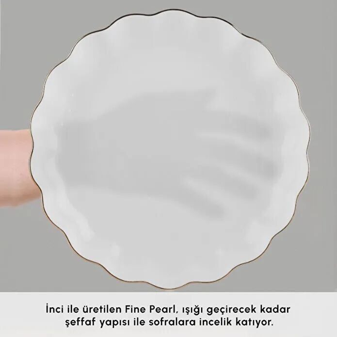 Karaca Red Carpet Collection Fine Pearl Extra Shell 55 Parça 12 Kişilik Yemek Takımı Gold