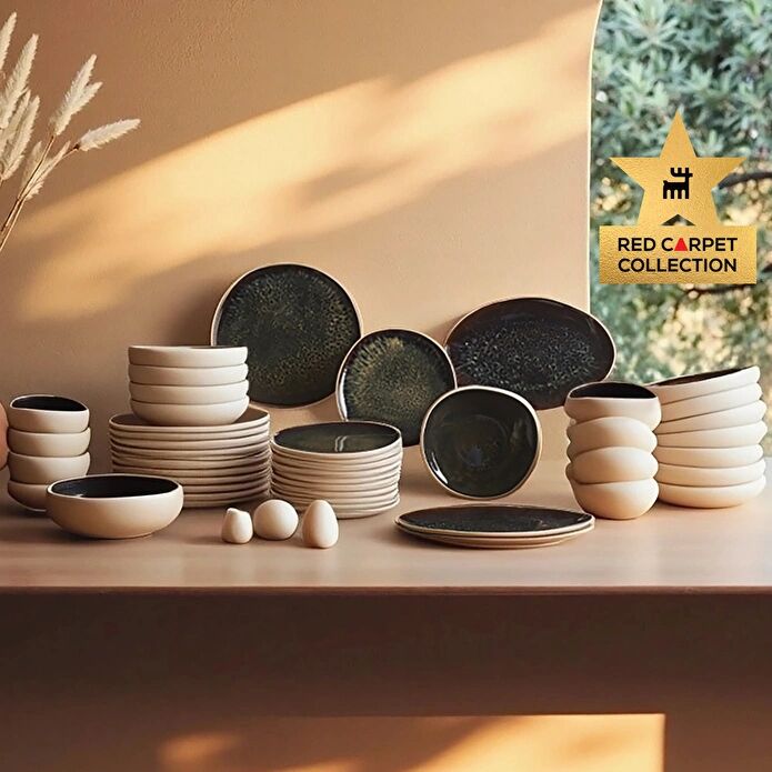 Karaca Red Carpet Earth Collection Galactic 55 Parça 12 Kişilik Yemek Takımı Beyaz