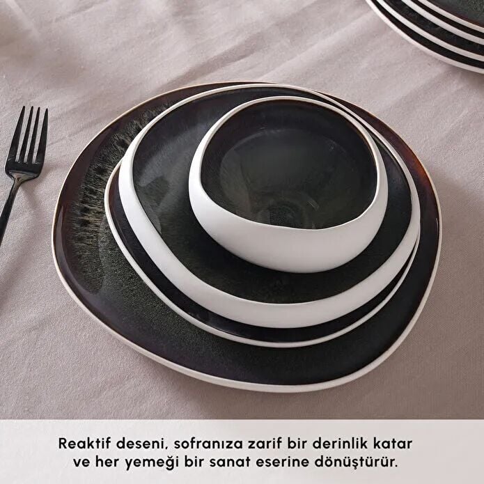 Karaca Red Carpet Earth Collection Galactic 55 Parça 12 Kişilik Yemek Takımı Beyaz