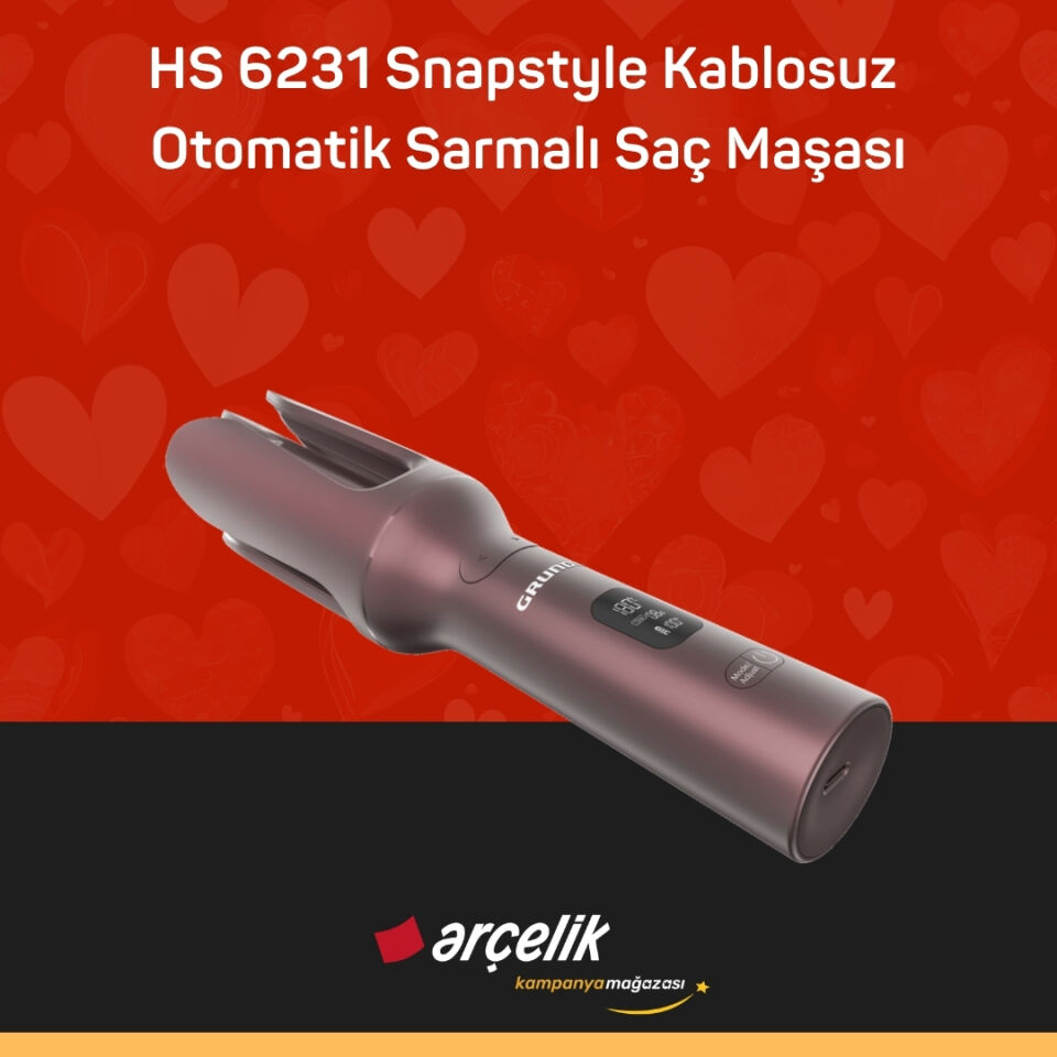 GRUNDIG HS 6231 Snapstyle Kablosuz Otomatik Sarmalı Saç Maşası